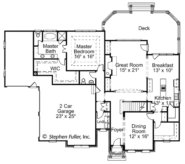 Architectural House Design - Colonial Floor Plan - Main Floor Plan #429-406