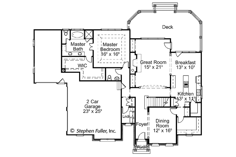 Home Plan - Floor Plan - Main Floor for Colonial House Plan #429-406 - 4 bed, 3.5 bath