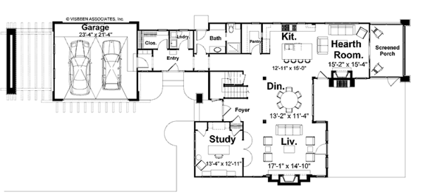 House Plan Design - Craftsman Floor Plan - Main Floor Plan #928-15