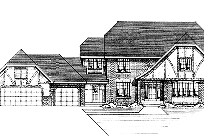 Dream House Plan - Tudor Exterior - Front Elevation Plan #51-904