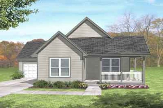 Exterior - Front Elevation for Country House Plan #50-269 - 3 bed, 1 bath