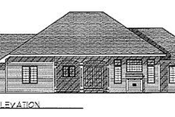 Exterior - Rear Elevation for Traditional House Plan #70-276 - 3 bed, 2 bath