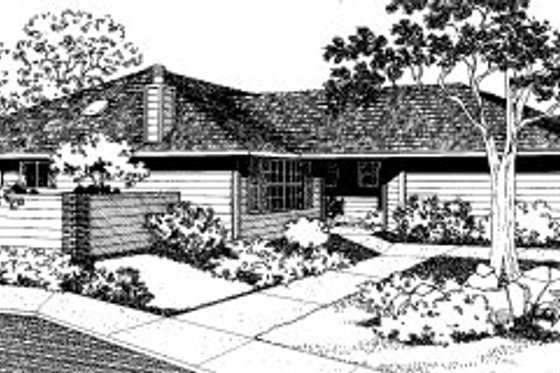 Exterior - Front Elevation for Modern House Plan #303-306 - 3 bed, 2 bath