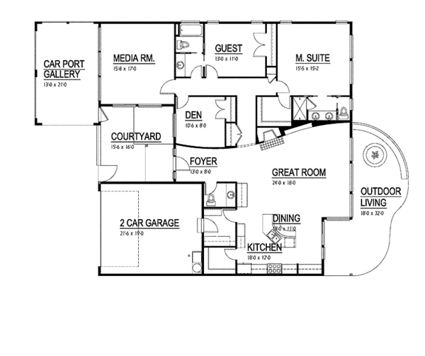House Plan Design - Traditional Floor Plan - Main Floor Plan #569-7