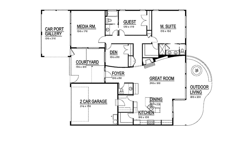 Home Plan - Floor Plan - Main Floor for Traditional House Plan #569-7 - 3 bed, 2.5 bath