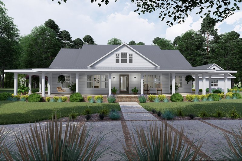Dream House Plan - Farmhouse Exterior - Front Elevation Plan #120-254