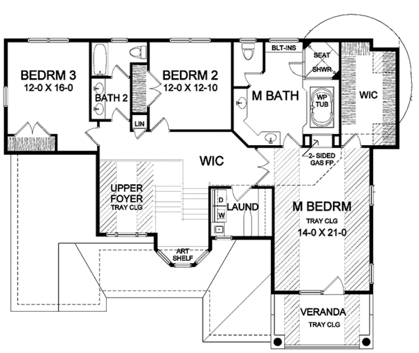 Home Plan - Country Floor Plan - Upper Floor Plan #328-351