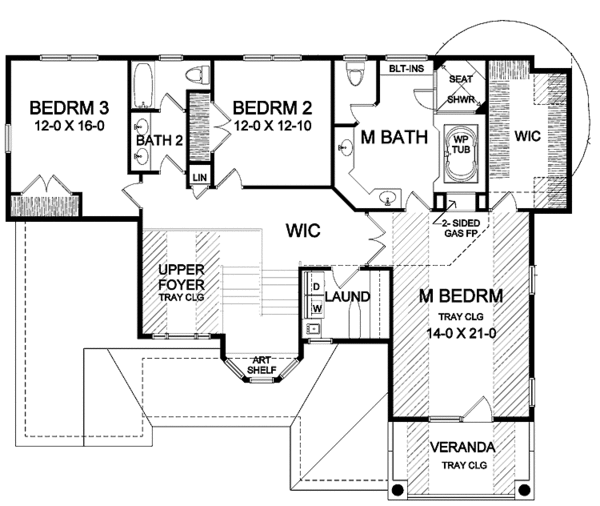 Architectural House Design - Country Floor Plan - Upper Floor Plan #328-351