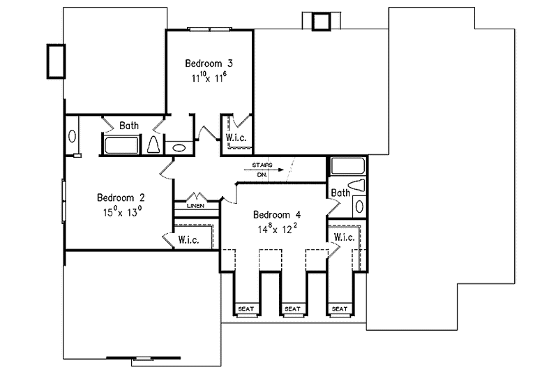 Dream House Plan - Floor Plan - Upper Floor for Country House Plan #927-283 - 5 bed, 4 bath