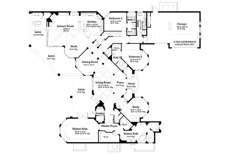 Home Plan - Floor Plan - Main Floor for Mediterranean House Plan #930-189 - 3 bed, 4.5 bath