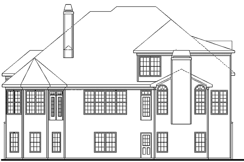 House Blueprint - Exterior - Rear Elevation for Colonial House Plan #927-857 - 4 bed, 3.5 bath