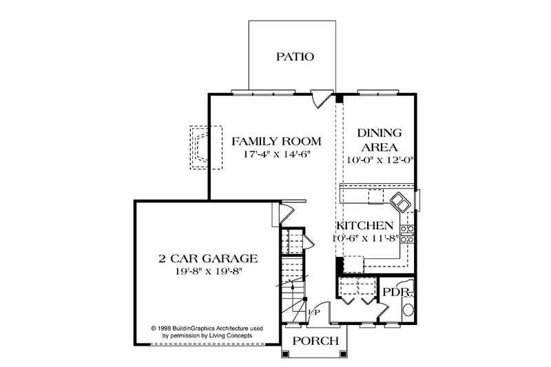 Dream House Plan - Floor Plan - Main Floor for Colonial House Plan #453-286 - 3 bed, 2.5 bath