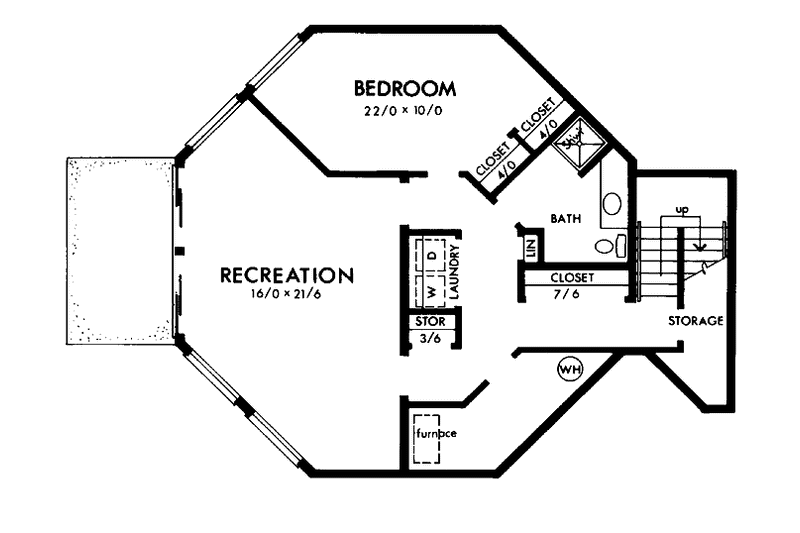 Home Plan - Floor Plan - Lower Floor for Contemporary House Plan #320-826 - 3 bed, 3 bath