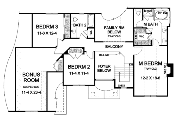 House Plan Design - Traditional Floor Plan - Upper Floor Plan #328-395