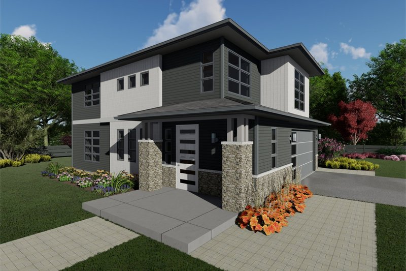 Contemporary Style House Plan - 3 Beds 2 Baths 1958 Sq/Ft Plan #126-226