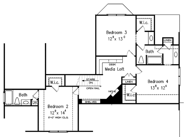 Dream House Plan - Country Floor Plan - Upper Floor Plan #927-371