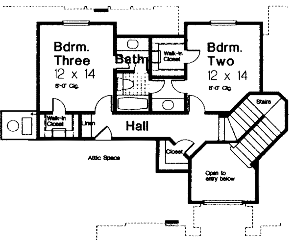 European Floor Plan - Upper Floor Plan #310-268