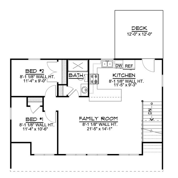 Cottage Floor Plan - Upper Floor Plan #1064-25