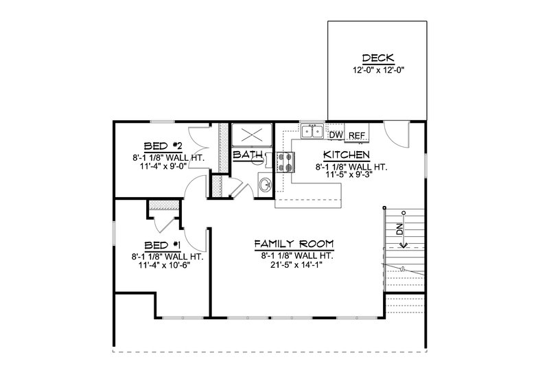 Home Plan - Floor Plan - Upper Floor for Cottage House Plan #1064-25 - 2 bed, 1.5 bath