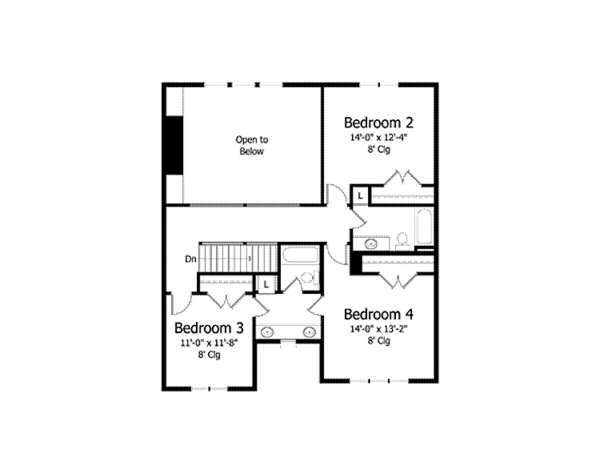 Home Plan - Colonial Floor Plan - Upper Floor Plan #51-1023