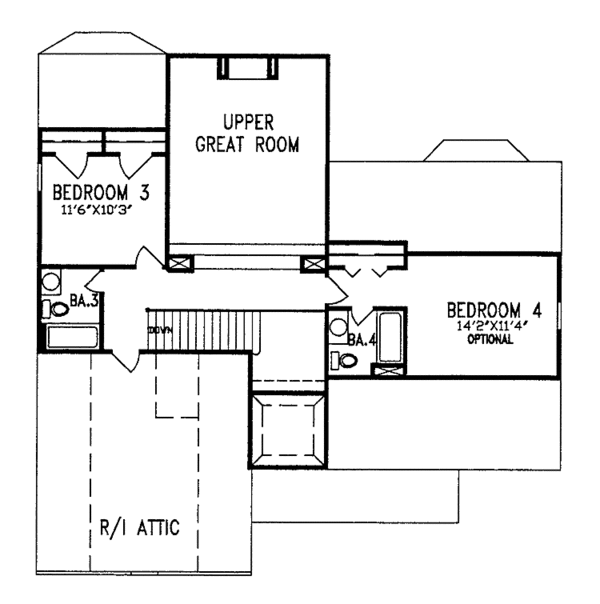 Dream House Plan - Tudor Floor Plan - Upper Floor Plan #405-266