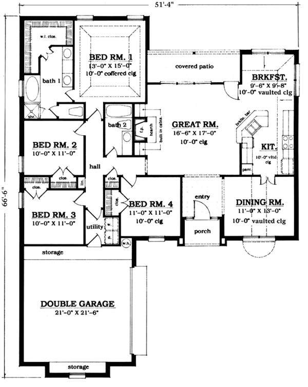 House Design - Country Floor Plan - Main Floor Plan #42-695