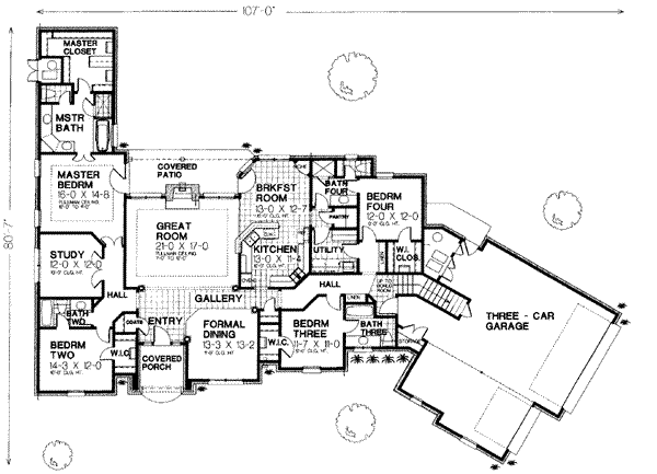 European Floor Plan - Main Floor Plan #310-280