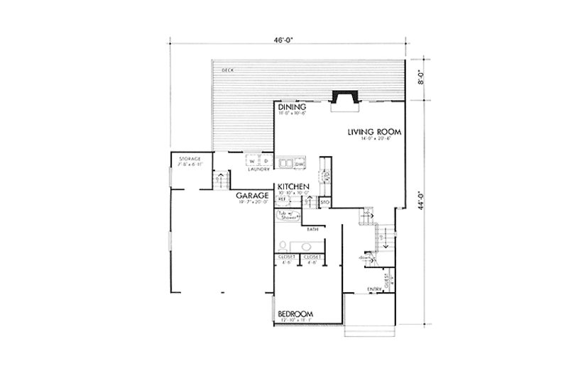 Prairie Style House Plan - 4 Beds 2 Baths 1791 Sq/Ft Plan #320-1211 ...