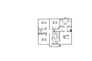 Floor Plan - Upper Floor for Colonial House Plan #312-584 - 4 bed, 2.5 bath