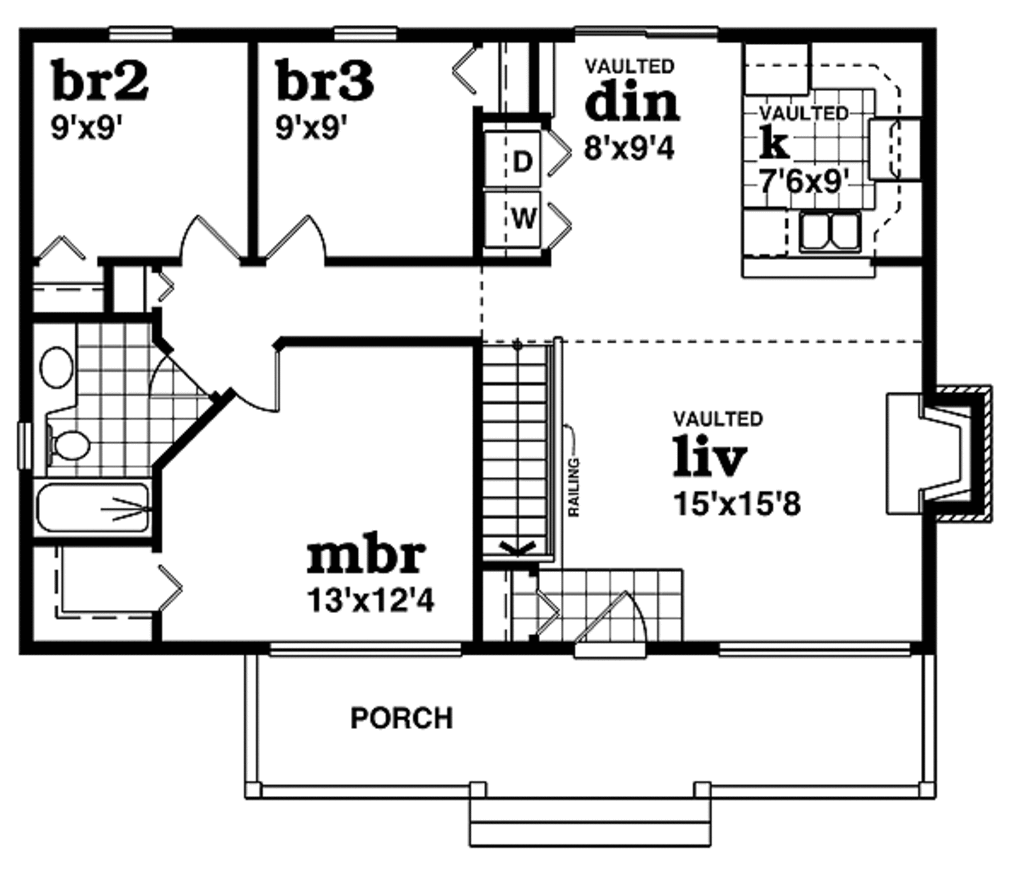 Farmhouse Style House Plan 3 Beds 1 Baths 988 Sq Ft Plan 47 420