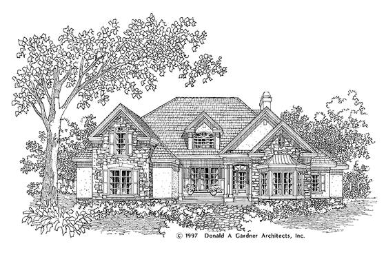 Exterior - Front Elevation 3 for Country House Plan #929-331 - 4 bed, 2.5 bath