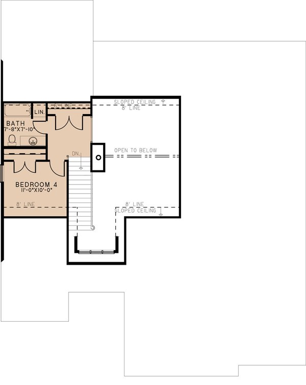 House Blueprint - Cottage Floor Plan - Upper Floor Plan #923-294