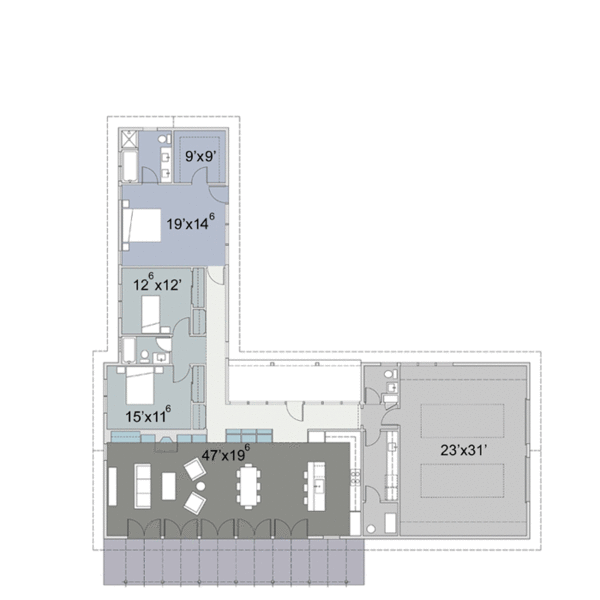 Dream House Plan - Ranch Floor Plan - Main Floor Plan #445-3