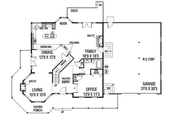 Floor Plan - Main Floor for Victorian House Plan #60-568 - 4 bed, 3 bath