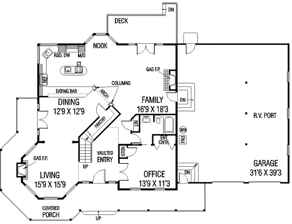 Dream House Plan - Victorian Floor Plan - Main Floor Plan #60-568