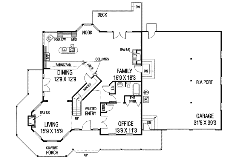 Home Plan - Floor Plan - Main Floor for Victorian House Plan #60-568 - 4 bed, 3 bath