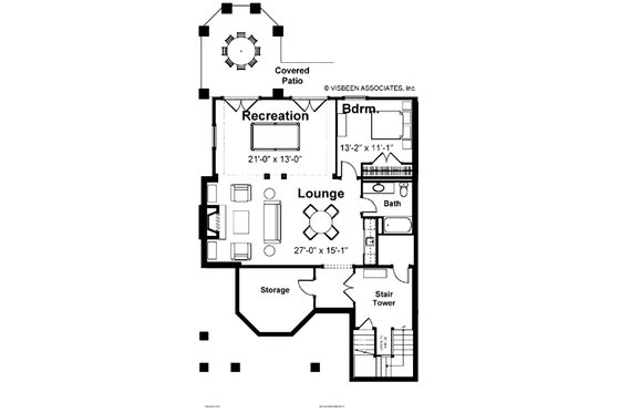 Floor Plan - Lower Floor for Country House Plan #928-98 - 4 bed, 3.5 bath