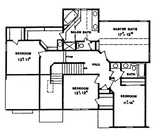 House Plan Design - Tudor Floor Plan - Upper Floor Plan #405-313