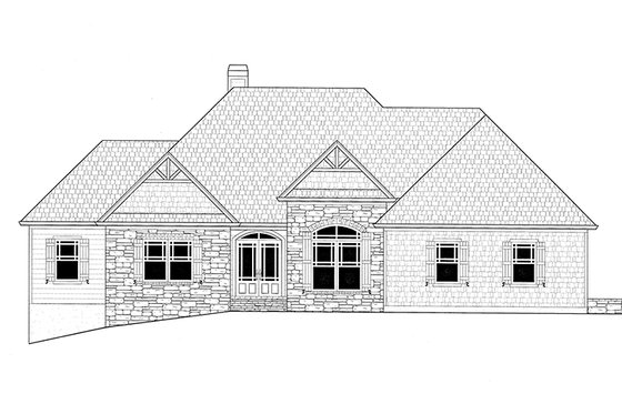 Exterior - Front Elevation 4 for Craftsman House Plan #437-75 - 3 bed, 3 bath