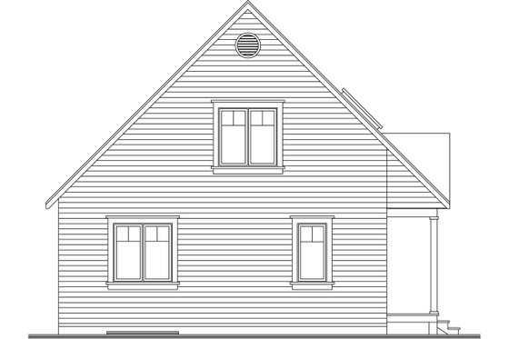 Exterior - Rear Elevation for Cottage House Plan #23-824 - 3 bed, 2 bath
