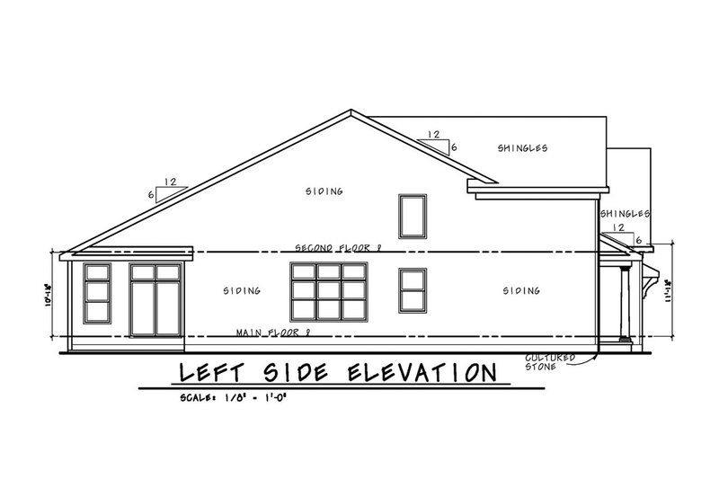 Home Plan - Left Side Elevation