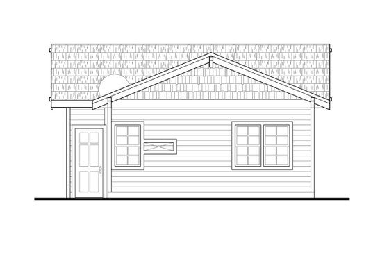 Exterior - Rear Elevation for Craftsman House Plan #124-1093, 0 bath