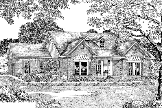 Exterior - Front Elevation 3 for Country House Plan #17-2747 - 3 bed, 2 bath