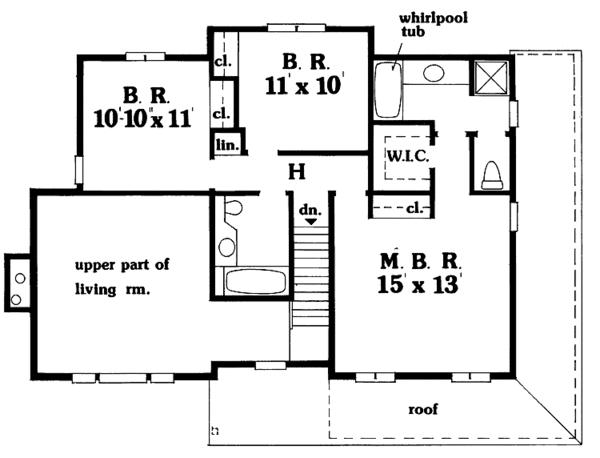 House Plan Design - Colonial Floor Plan - Upper Floor Plan #456-49