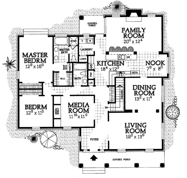 Home Plan - Classical Floor Plan - Main Floor Plan #72-985