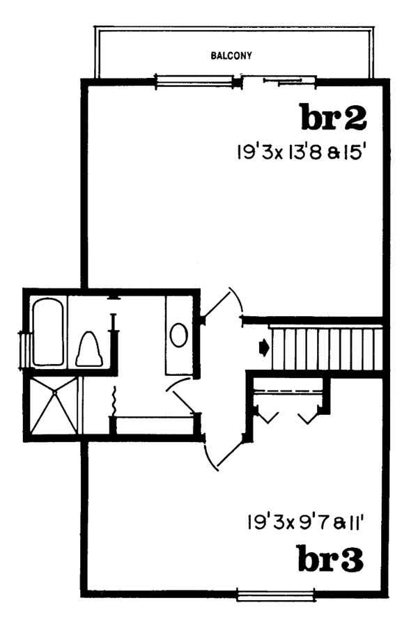 Architectural House Design - Craftsman Floor Plan - Upper Floor Plan #47-923