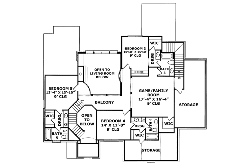 Dream House Plan - Floor Plan - Upper Floor for European House Plan #952-202 - 5 bed, 5 bath