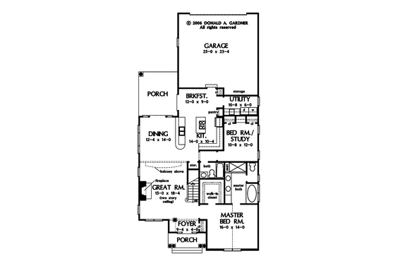 Floor Plan - Main Floor for Traditional House Plan #929-836 - 4 bed, 3 bath