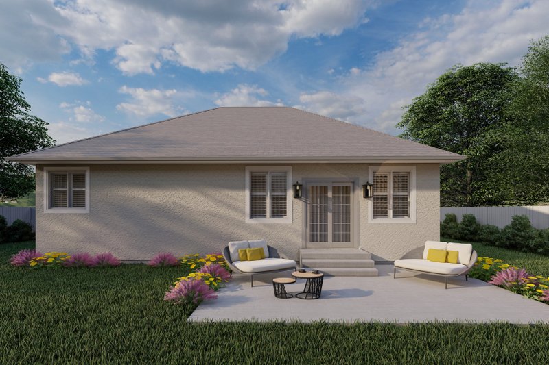 House Blueprint - Exterior - Rear Elevation 1 for Craftsman House Plan #1060-171 - 2 bed, 2 bath
