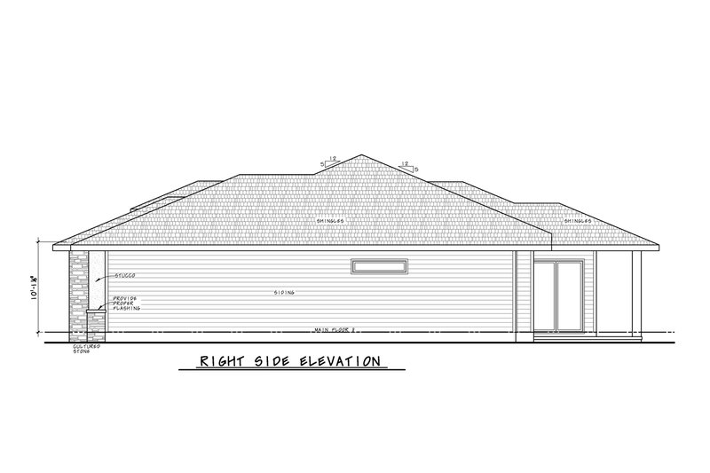 Architectural House Design - Exterior - Other Elevation 1 for Ranch House Plan #20-2509 - 4 bed, 2 bath